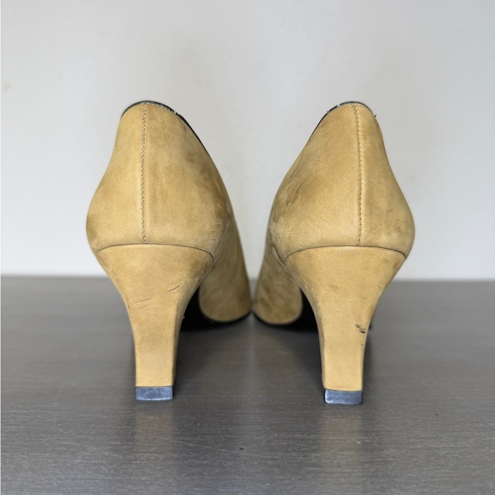 Karl Lagerfeld Vintage Slip On Suede Kitten Heels  Made  In France Size 7 2A - Picture 8 of 11